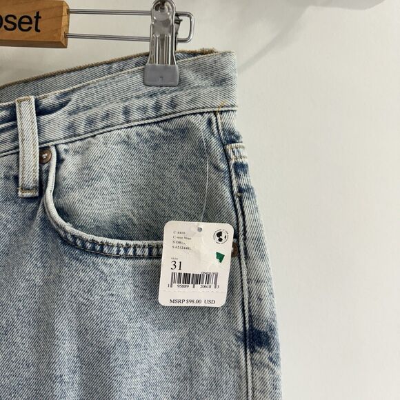 NEW Free People Distressed High Rise Flare Jean Button Fly 31 - Picture 3 of 6